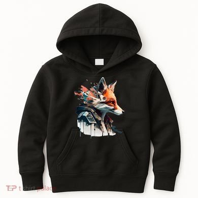 Fox Cunning Foxtail Fur funny animal lover Kids Hoodie