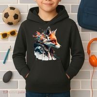 Fox Cunning Foxtail Fur funny animal lover Kids Hoodie thumb 2
