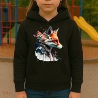Fox Cunning Foxtail Fur funny animal lover Kids Hoodie thumb 3