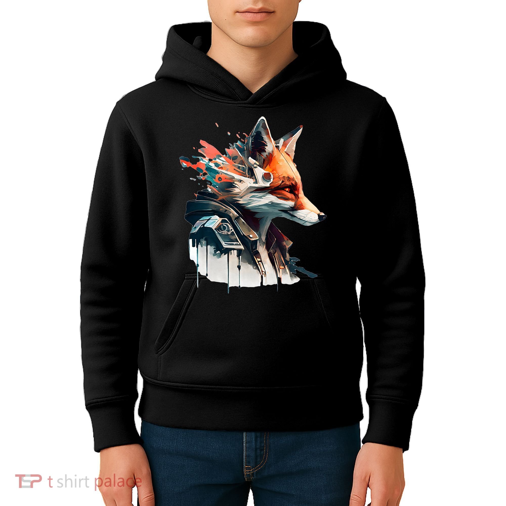 Fox Cunning Foxtail Fur funny animal lover Kids Hoodie