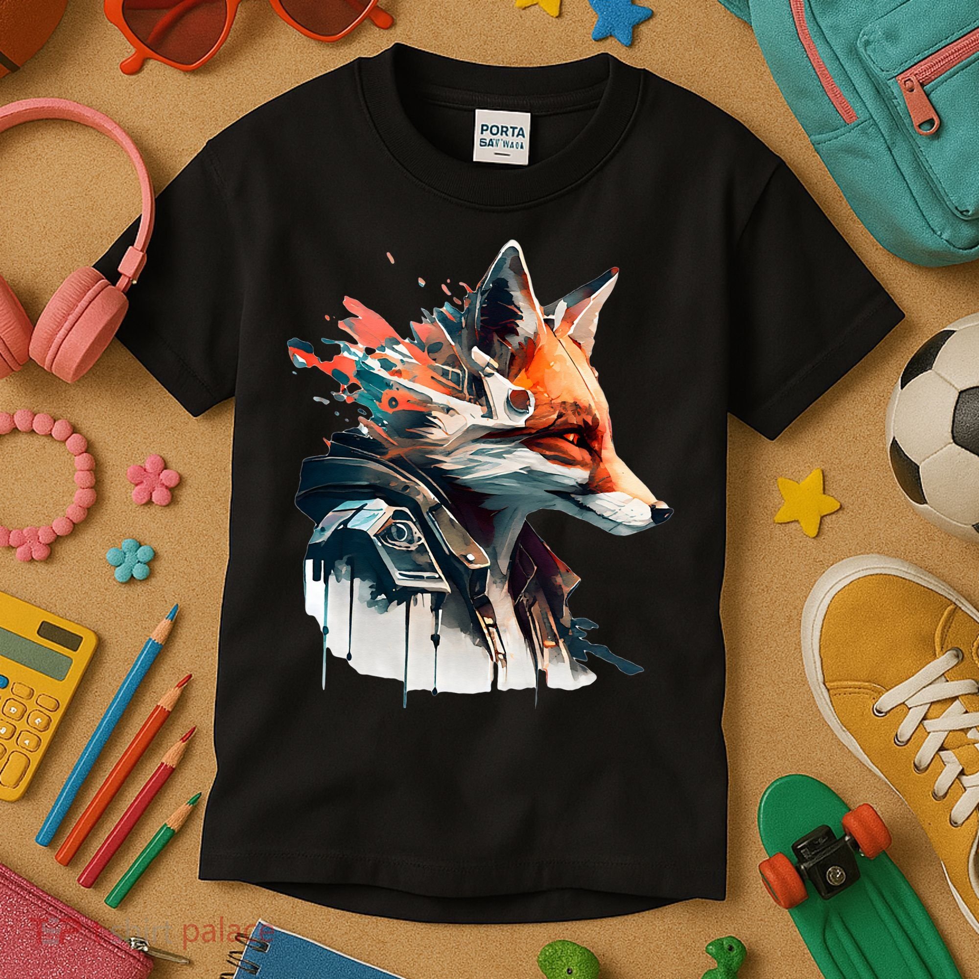Fox Cunning Foxtail Fur funny animal lover Kids T-Shirt