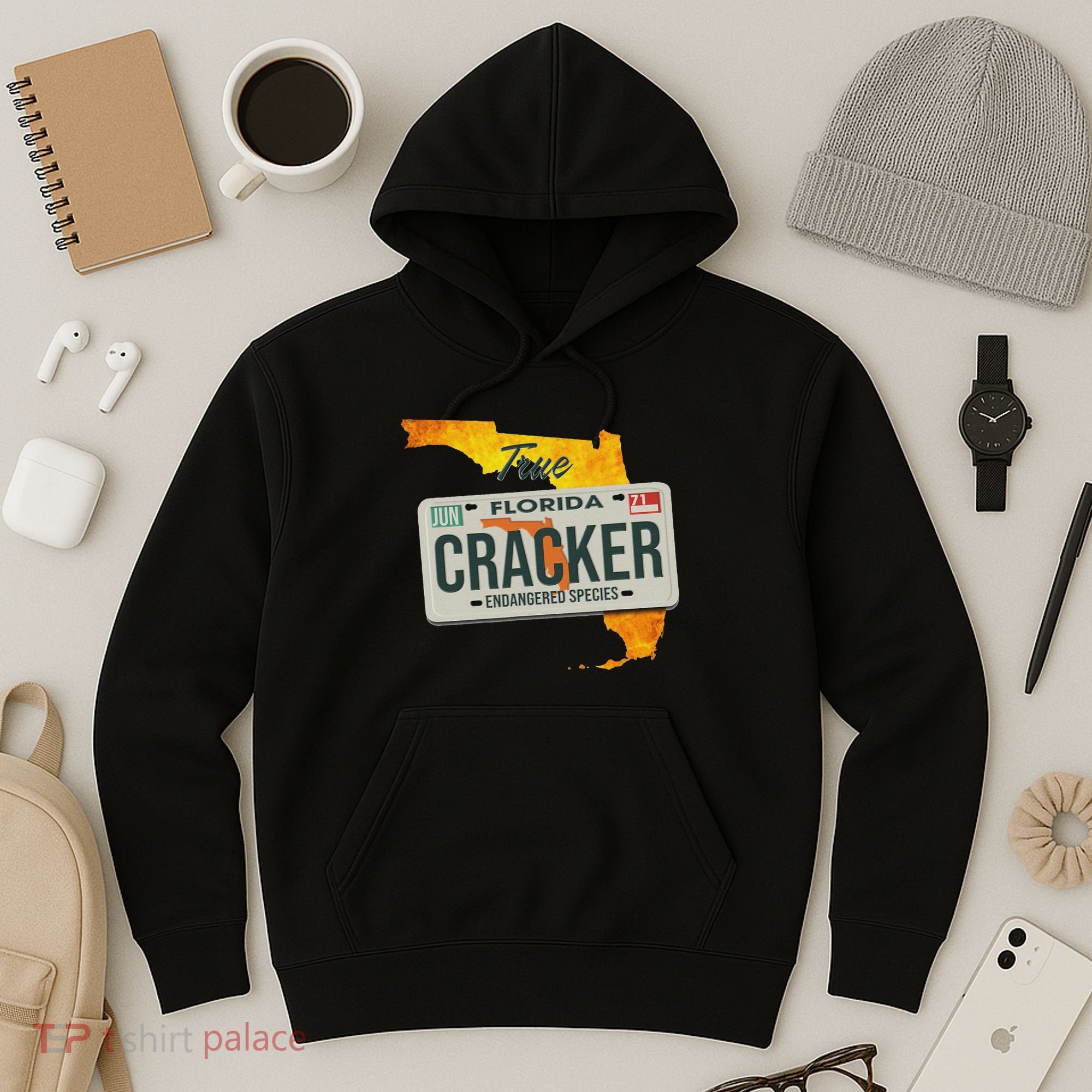 Funny Cracker Florida License Plate Hoodie