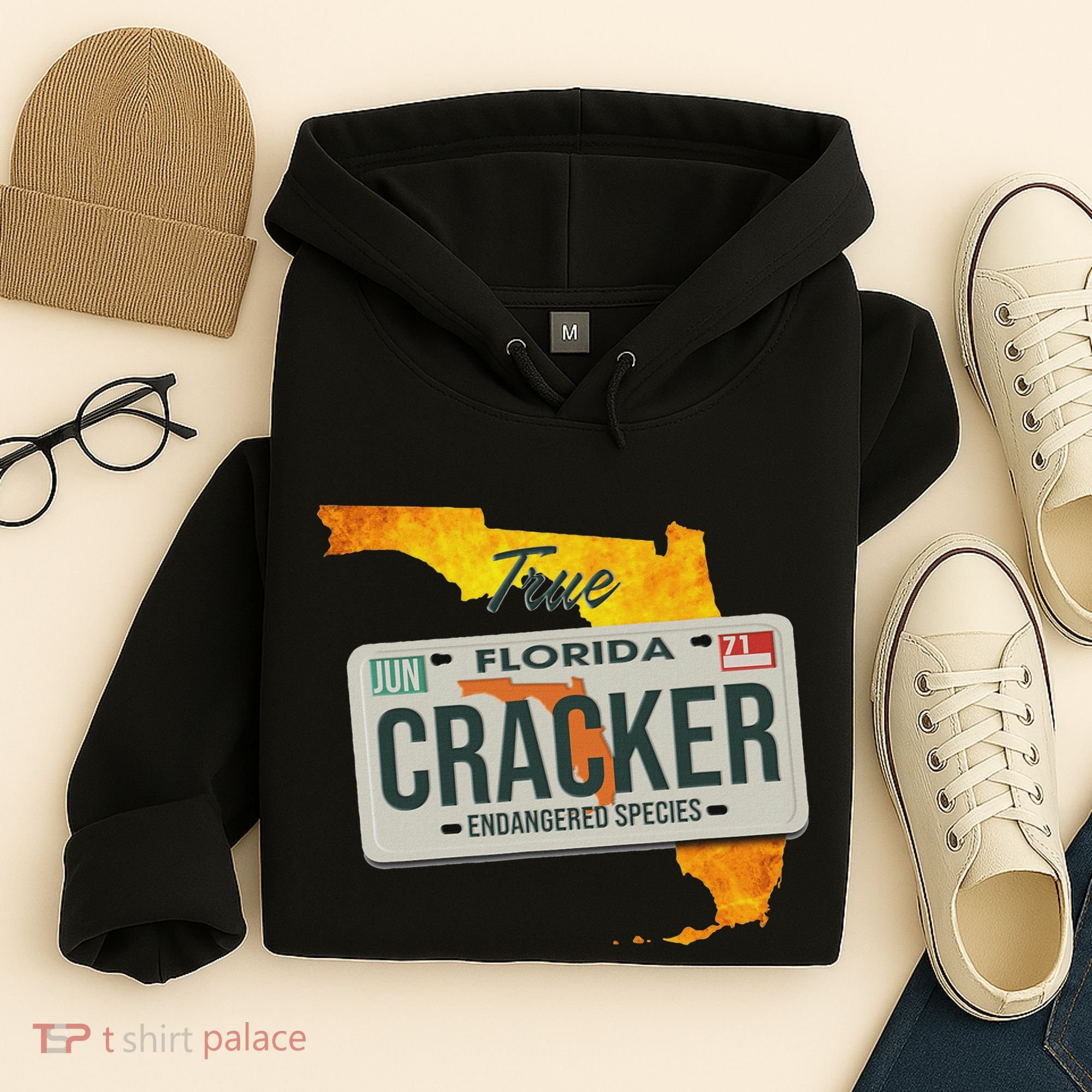 Funny Cracker Florida License Plate Hoodie