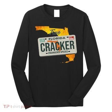 Funny Cracker Florida License Plate Long Sleeve Shirt