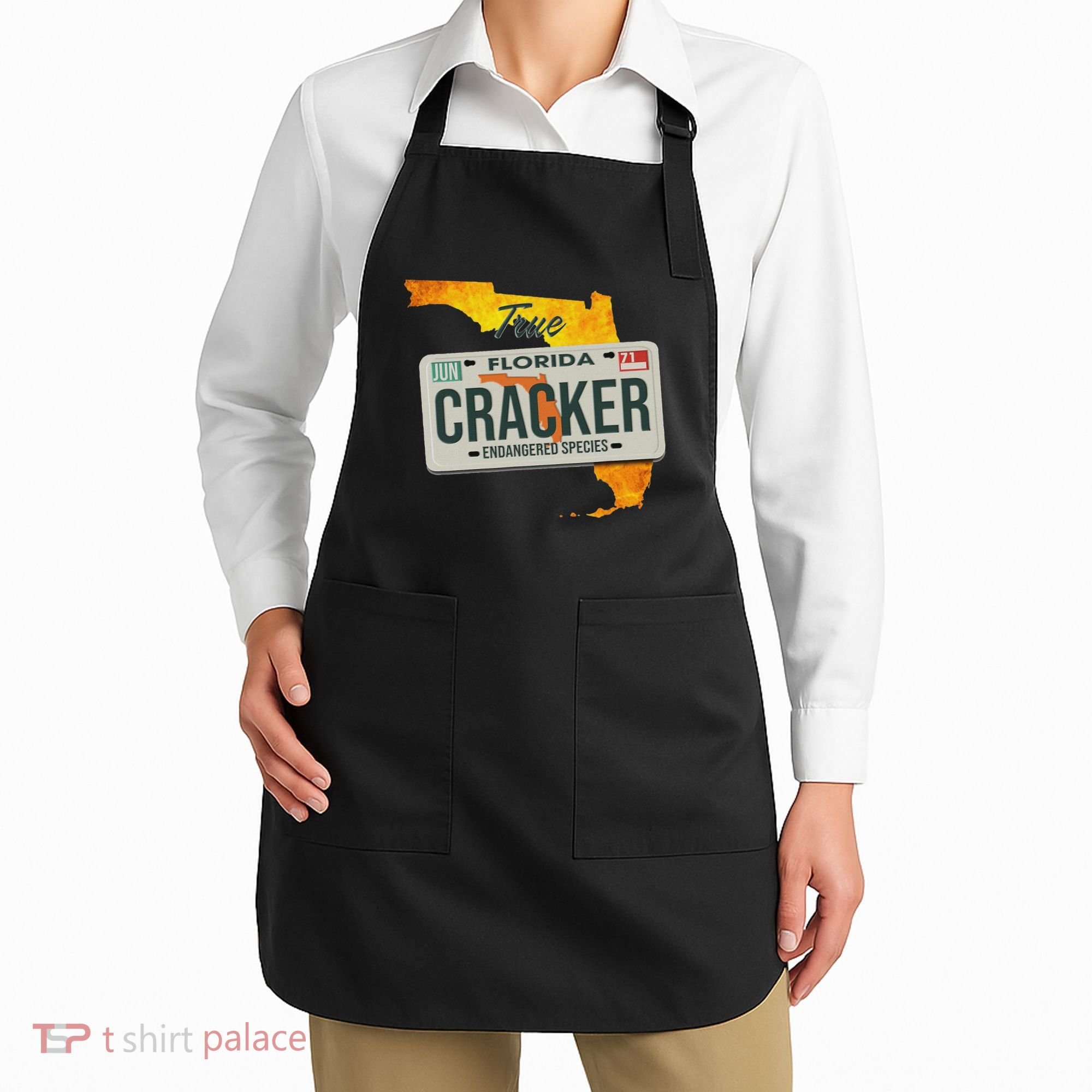 Funny Cracker Florida License Plate Apron