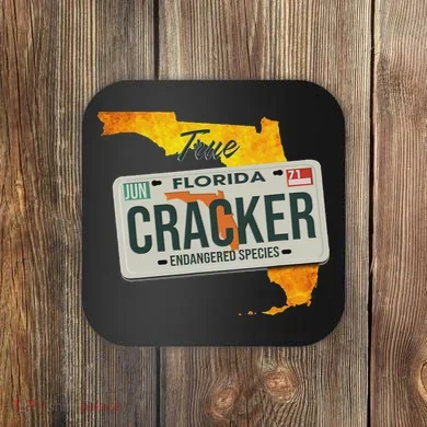 Funny Cracker Florida License Plate Coaster