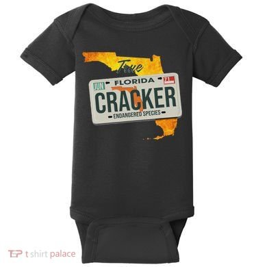 Funny Cracker Florida License Plate Baby Bodysuit