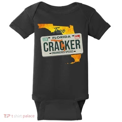 Funny Cracker Florida License Plate Baby Bodysuit