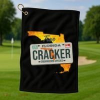 Funny Cracker Florida License Plate Golf Towel thumb 1