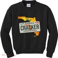 Funny Cracker Florida License Plate Kids Sweatshirt thumb 0