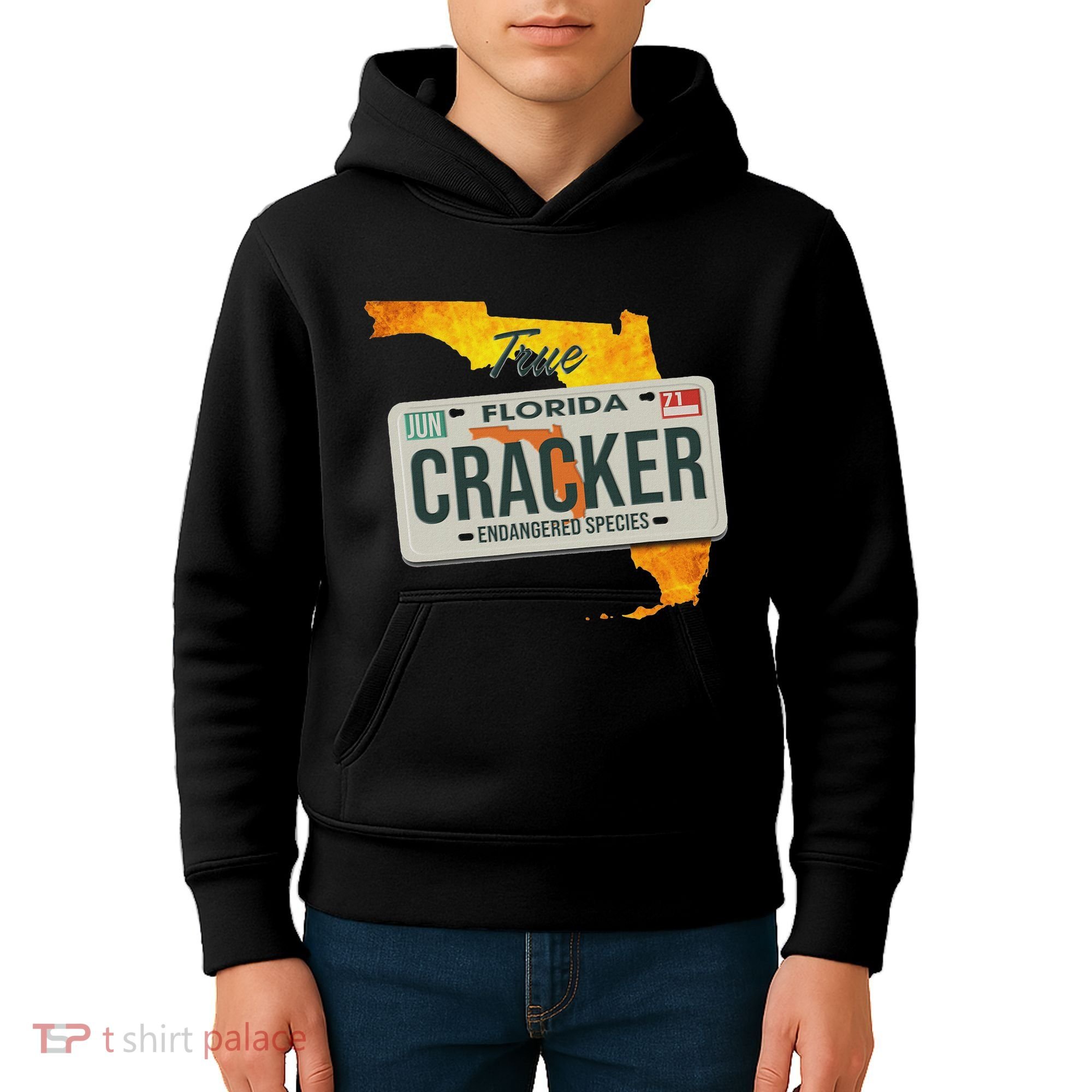 Funny Cracker Florida License Plate Kids Hoodie