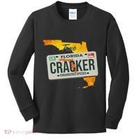 Funny Cracker Florida License Plate Kids Long Sleeve Shirt thumb 0