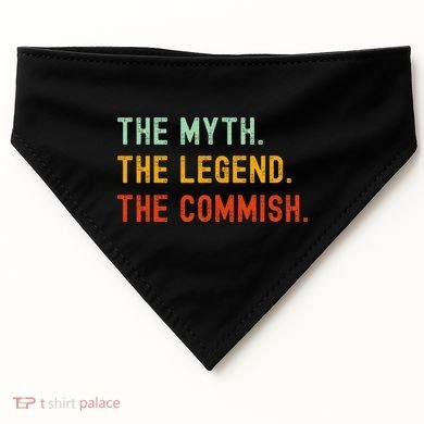 Funny Commish Fantasy Baseball Commissioner Sarcastic USA-Made Doggie Bandana
