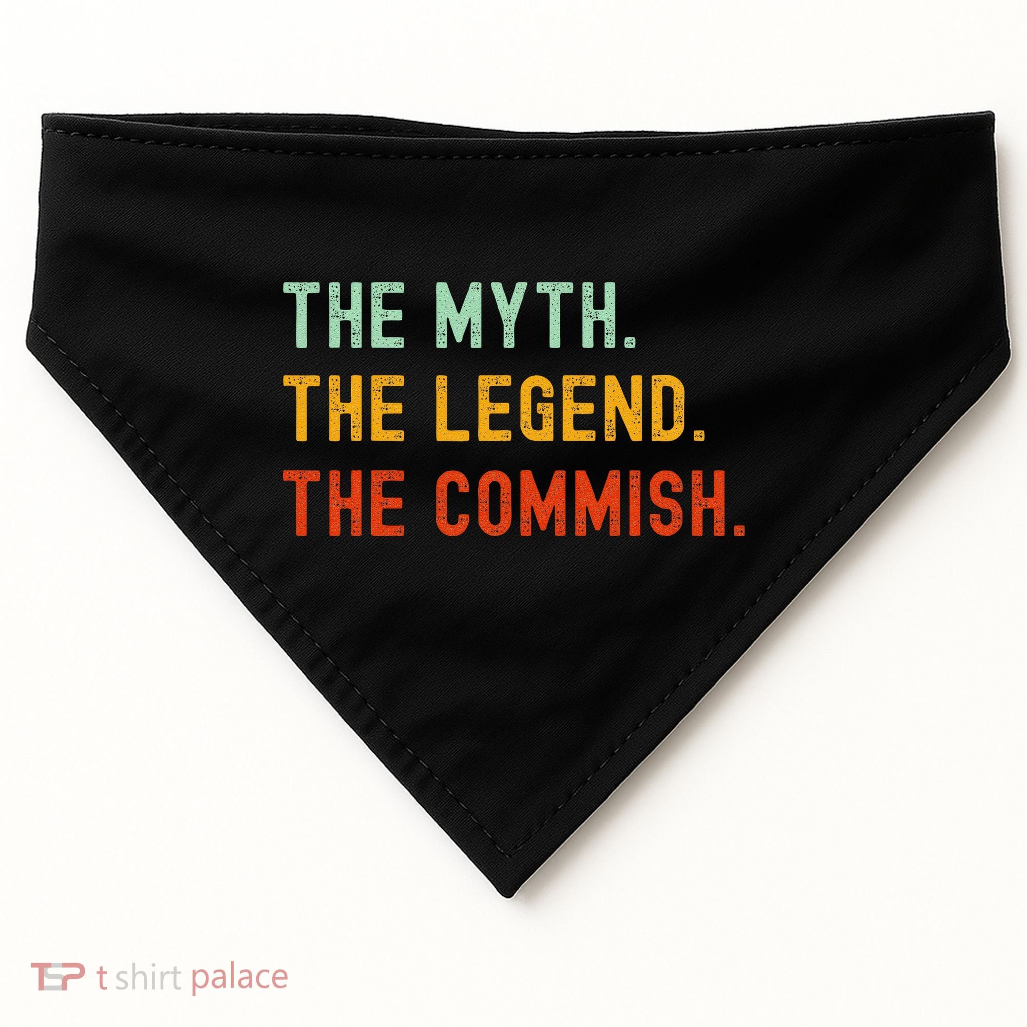Funny Commish Fantasy Baseball Commissioner Sarcastic USA-Made Doggie Bandana