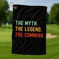 Funny Commish Fantasy Baseball Commissioner Sarcastic Golf Towel thumb 1