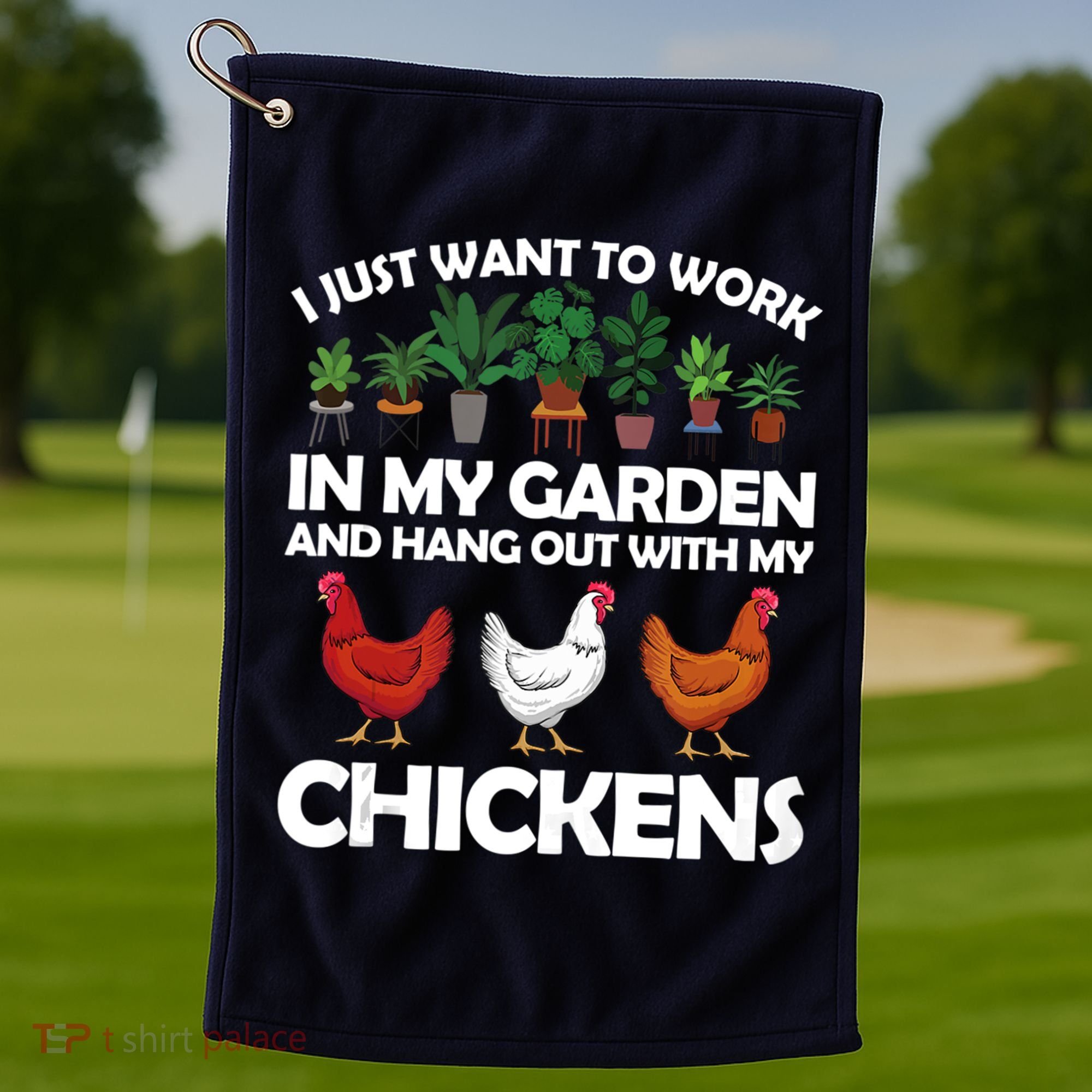 Funny Chicken For Men Women Gardening Chicken Lovers Garden Golf Towel