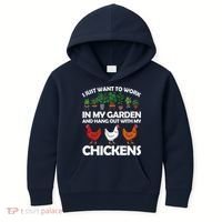 Funny Chicken For Men Women Gardening Chicken Lovers Garden Kids Hoodie thumb 0