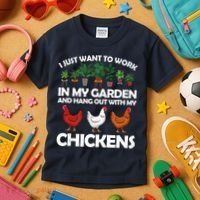 Funny Chicken For Men Women Gardening Chicken Lovers Garden Kids T-Shirt thumb 3