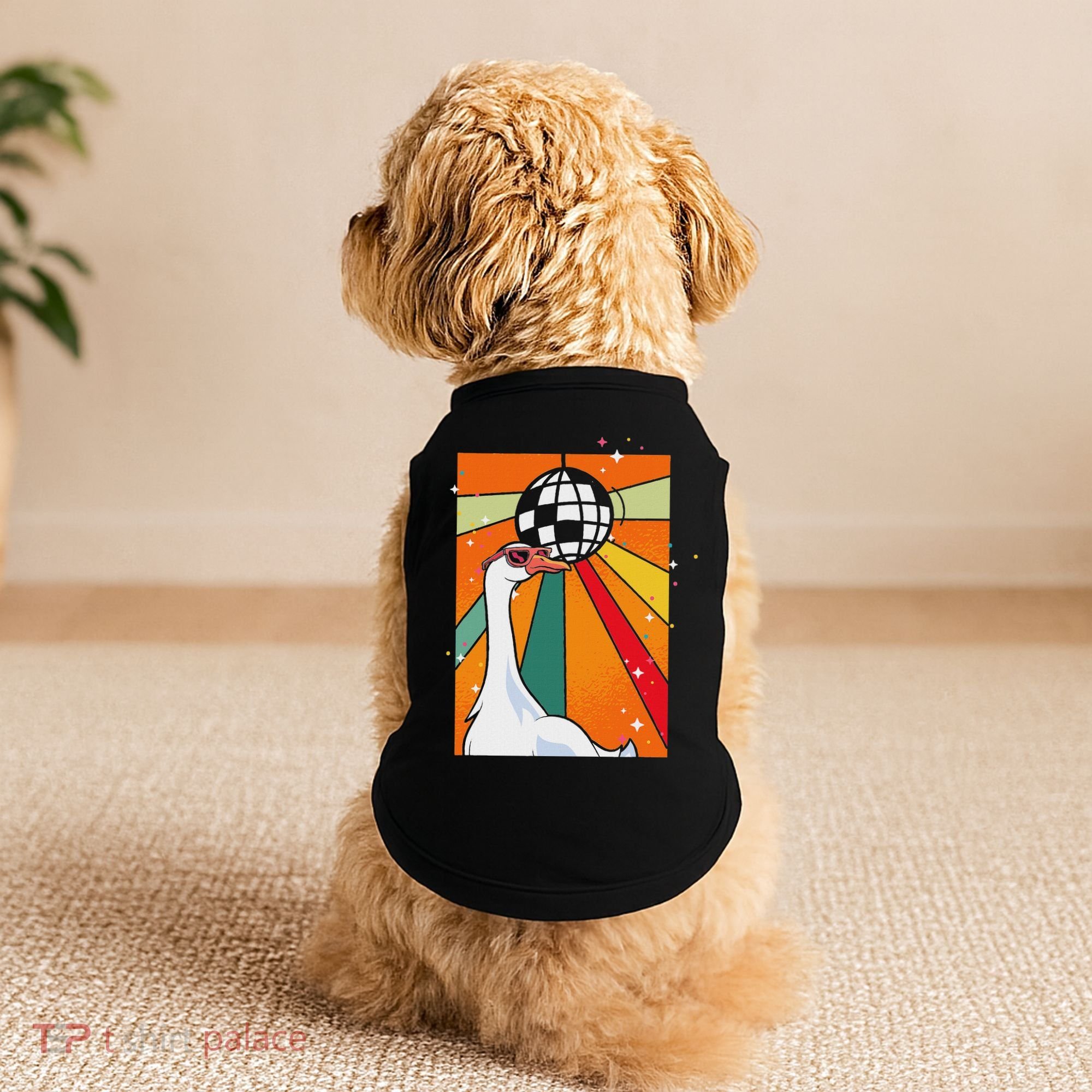 Funny Cool Farm Animal Disco Ball Sunglasses Retro Goose Doggie Tank