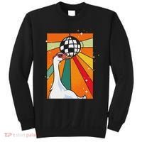 Funny Cool Farm Animal Disco Ball Sunglasses Retro Goose Sweatshirt thumb 0