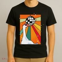 Funny Cool Farm Animal Disco Ball Sunglasses Retro Goose T-Shirt thumb 3