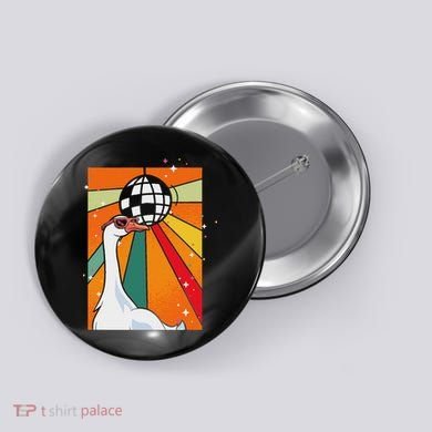 Funny Cool Farm Animal Disco Ball Sunglasses Retro Goose Button