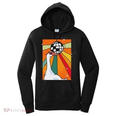 Funny Cool Farm Animal Disco Ball Sunglasses Retro Goose Women's Hoodie