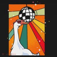 Funny Cool Farm Animal Disco Ball Sunglasses Retro Goose Women's Hoodie thumb 2
