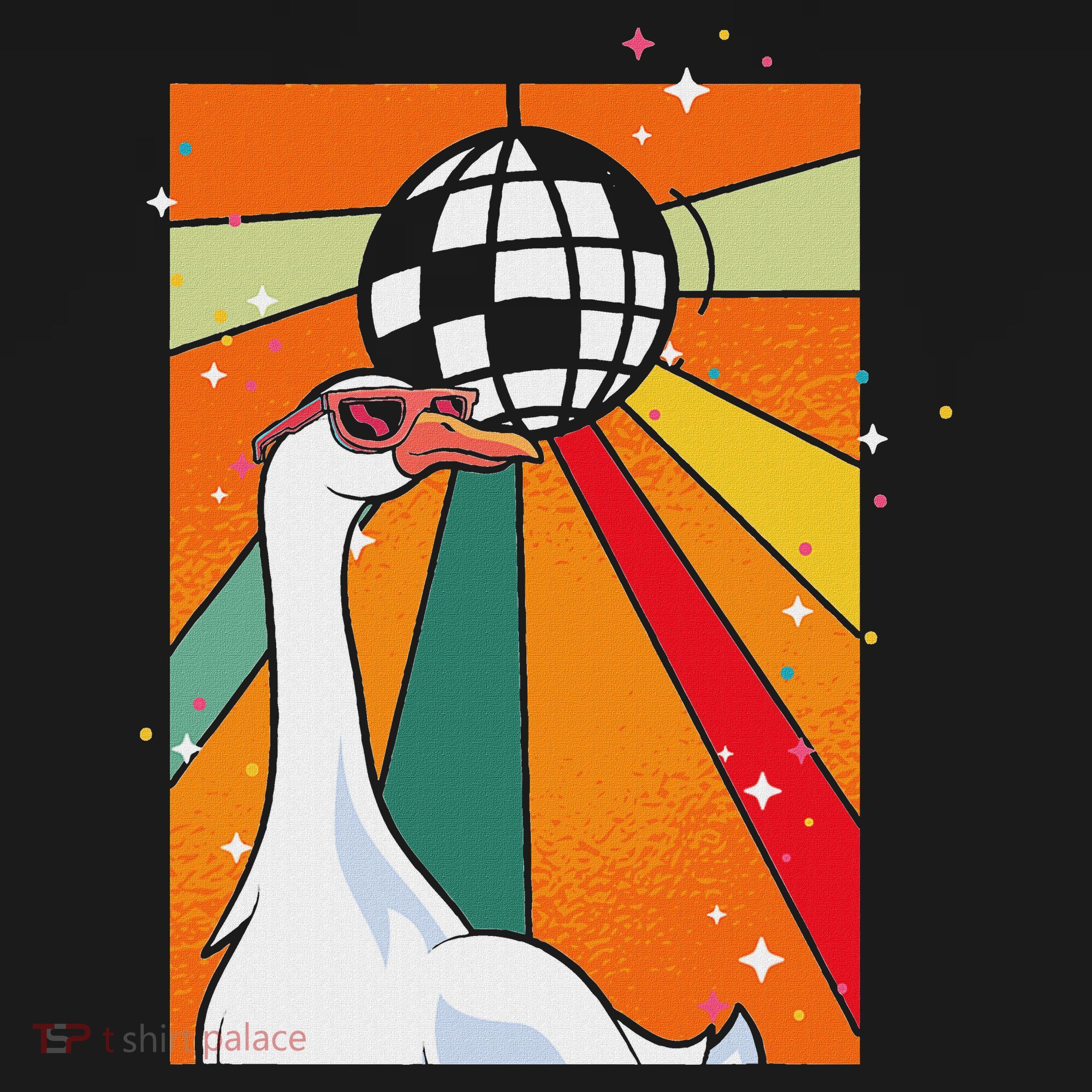 Funny Cool Farm Animal Disco Ball Sunglasses Retro Goose Women's Hoodie