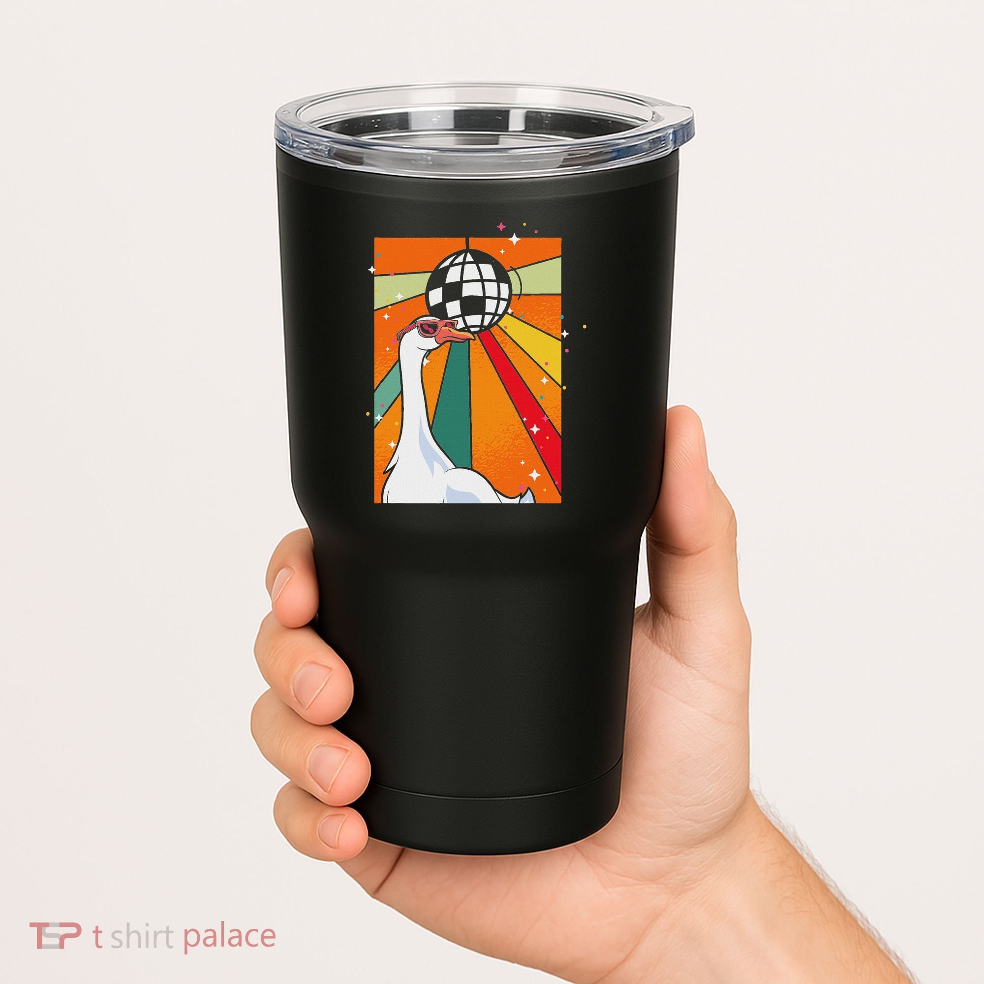 Funny Cool Farm Animal Disco Ball Sunglasses Retro Goose Tumbler
