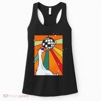 Funny Cool Farm Animal Disco Ball Sunglasses Retro Goose Women's Tank Top thumb 0