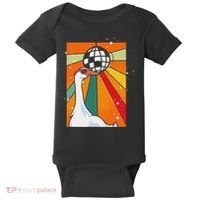 Funny Cool Farm Animal Disco Ball Sunglasses Retro Goose Baby Bodysuit thumb 0
