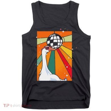 Funny Cool Farm Animal Disco Ball Sunglasses Retro Goose Tank Top