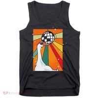 Funny Cool Farm Animal Disco Ball Sunglasses Retro Goose Tank Top thumb 0