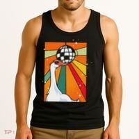 Funny Cool Farm Animal Disco Ball Sunglasses Retro Goose Tank Top thumb 3