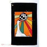 Funny Cool Farm Animal Disco Ball Sunglasses Retro Goose Golf Towel thumb 0