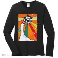Funny Cool Farm Animal Disco Ball Sunglasses Retro Goose Women's Long Sleeve Shirt thumb 0