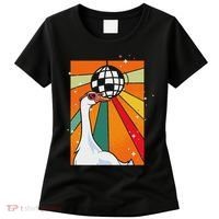 Funny Cool Farm Animal Disco Ball Sunglasses Retro Goose Women's T-Shirt thumb 0