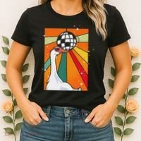 Funny Cool Farm Animal Disco Ball Sunglasses Retro Goose Women's T-Shirt thumb 2