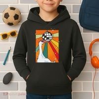 Funny Cool Farm Animal Disco Ball Sunglasses Retro Goose Kids Hoodie thumb 2