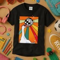 Funny Cool Farm Animal Disco Ball Sunglasses Retro Goose Kids T-Shirt thumb 3