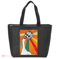 Funny Cool Farm Animal Disco Ball Sunglasses Retro Goose Tote Bag thumb 0