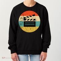 Filmmaker Clapboard Film Director Lover Retro Sunset Women's Sweatshirt thumb 0