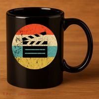 Filmmaker Clapboard Film Director Lover Retro Sunset 11oz C Handle Ceramic Mug thumb 3