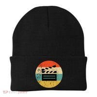 Filmmaker Clapboard Film Director Lover Retro Sunset Beanie thumb 0