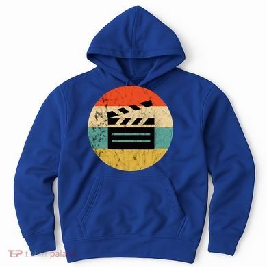 Filmmaker Clapboard Film Director Lover Retro Sunset Hoodie