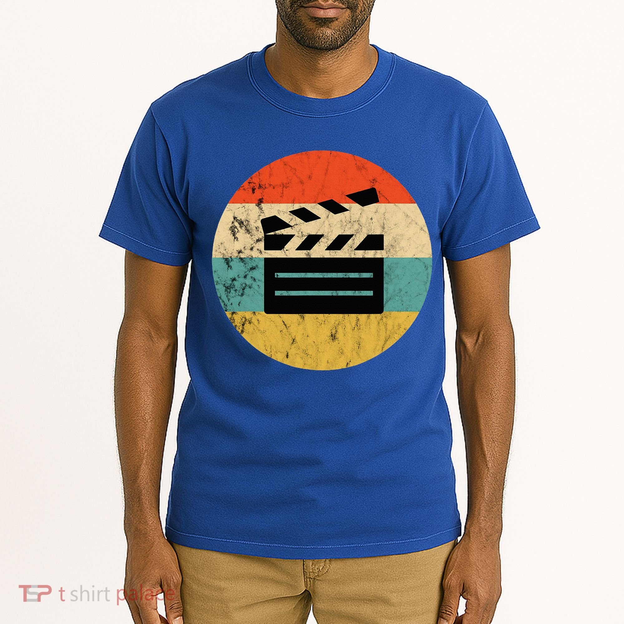Filmmaker Clapboard Film Director Lover Retro Sunset Tall T-Shirt