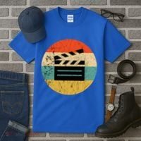 Filmmaker Clapboard Film Director Lover Retro Sunset Tall T-Shirt thumb 3