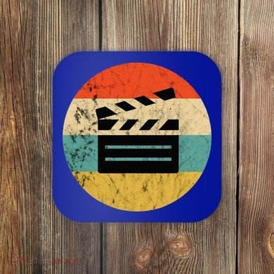 Filmmaker Clapboard Film Director Lover Retro Sunset Coaster