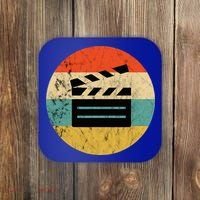 Filmmaker Clapboard Film Director Lover Retro Sunset Coaster thumb 0